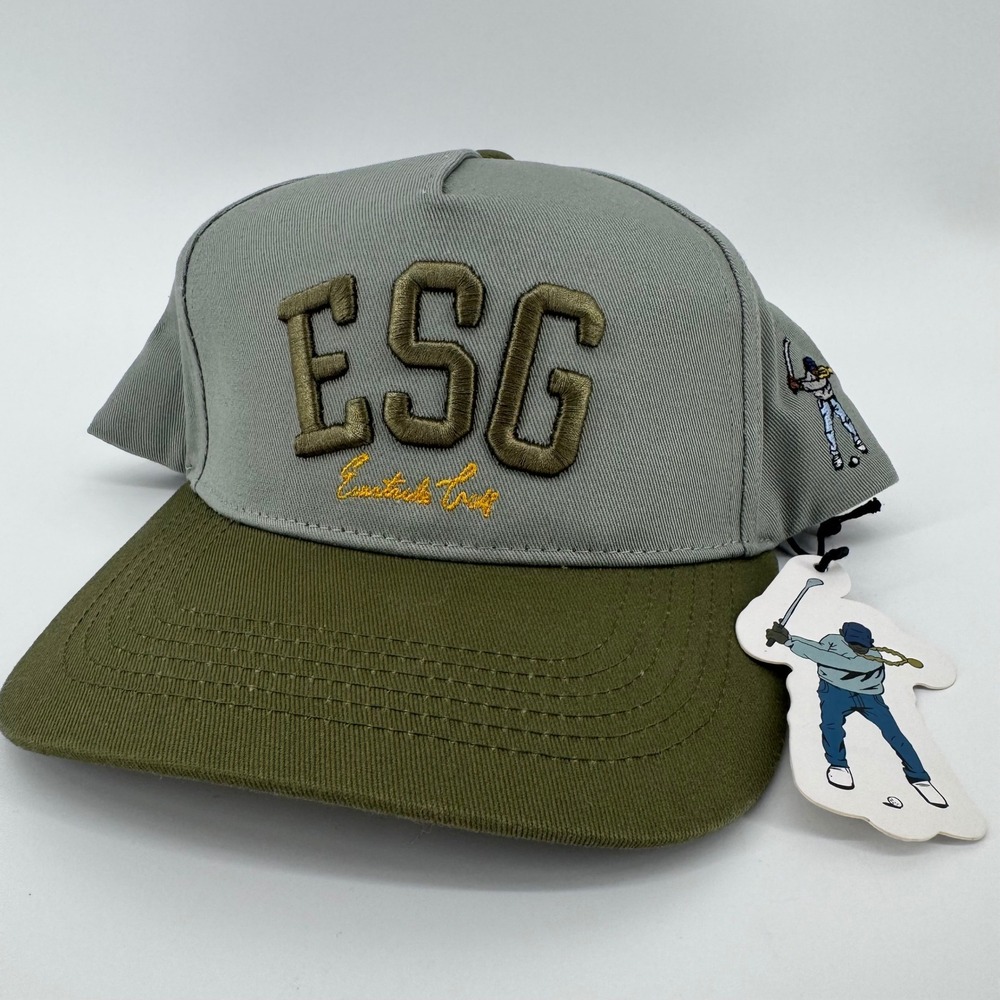 Eastside Golf ESG 5 Panel 2 Tone Snapback Hat Sage Moss Green EGMH7030 NEW
